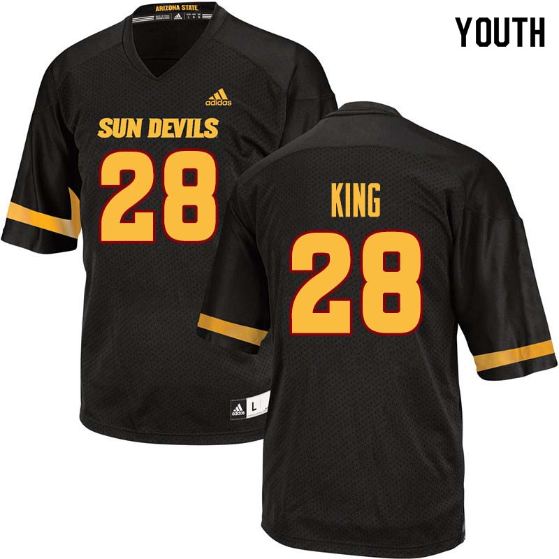 Youth #28 Demonte King Arizona State Sun Devils College Football Jerseys Sale-Black
